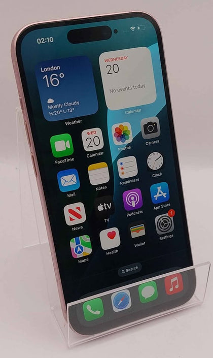 Apple iphone 15 128GB pink Unlocked ( Cracked back and Scratched screen 86% Battery Health )
