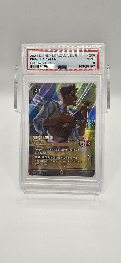 Prince Naveen Ukulele Player 205/204 Enchanted Card - Disney - PSA Grad.e 9 (Mint)