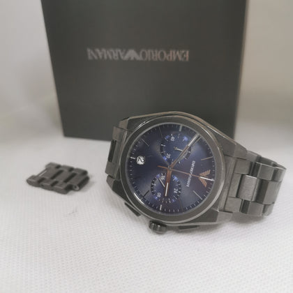 EMPORIO ARMANI Men's Watch Quartz Analog Stainless Steel Navy AR11561 - Boxed with Spare Links