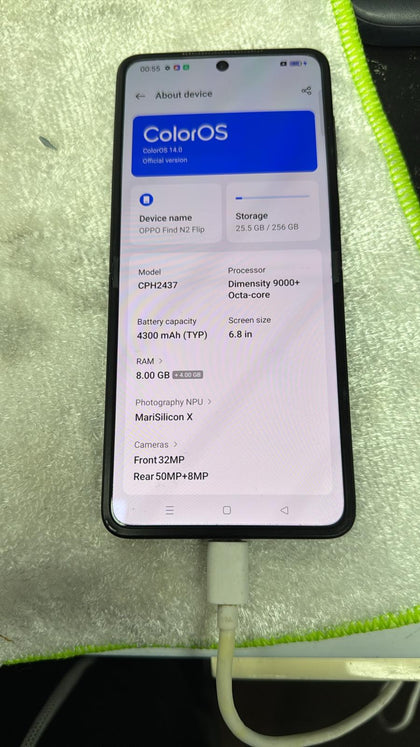 Sim Free Oppo Find N2 Flip 5G 256GB Phone Astral Black