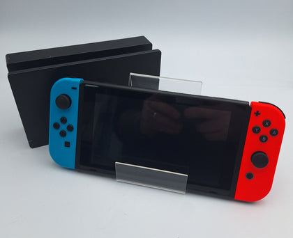 Nintendo switch 32GB black console with red/blue joy-cons, dock and charger (missing kick stand) UNBOXED