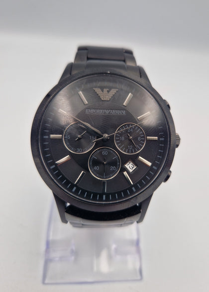 Armani Men's AR2453 Chronograph black mens watch with original box