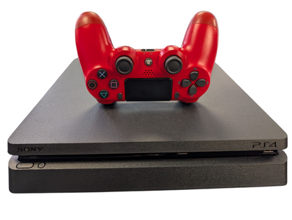 Sony PS4 Slim Console With Official Red Controller