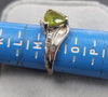 9ct White Gold Peridot & Diamond Ring size N