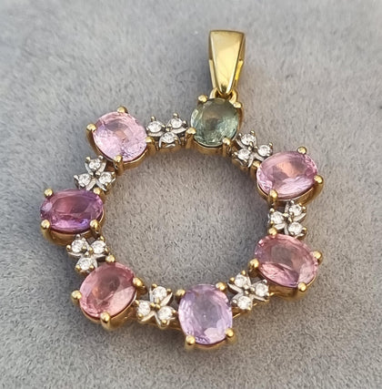 18ct DIAMOND/AMETHYST PENDANT