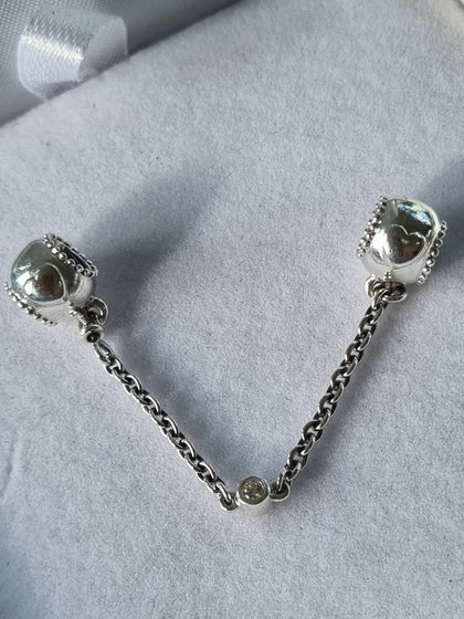 Pandora Embossed Hearts Safety Chain