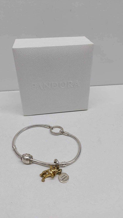 Pandora (ALE 925) Sterling Silver Snake Charm Bracelet With 2x Charms - 8