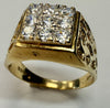 9ct signet ring with cz stones size T