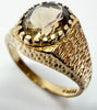 9ct yellow gold Smoky Quartz signet style ring size O
