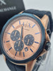 Armani Exchange Hampton Chronograph Rose Gold Dial Blue Silicone Strap Watch For Men - AX1730