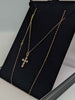 9ct Yellow Gold Thin Chain With Cross Pendant - 18" Long - 1.06 Grams
