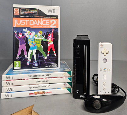 Nintendo Wii Console, Black + 5 Games