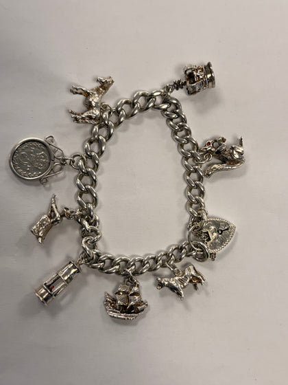 Silver charm bracelet