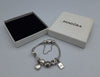Pandora 925 Moments Heart Clasp Bangle with 6 charms and security clasp BOXED