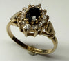9ct yellow gold cluster ring size M