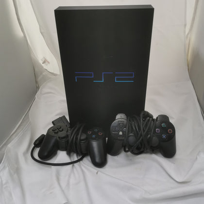 PlayStation 2 Console, x2 controllers, black . unboxed.