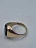 9ct Yellow Gold Signet Ring With Green Onyx Stone - Size U - 4.20 Grams