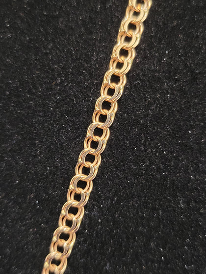 14ct Rose Gold Fancy Link Chain Necklace - 22