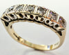 9ct yellow gold half eternity ring with 7 stone diamond size L 1/2