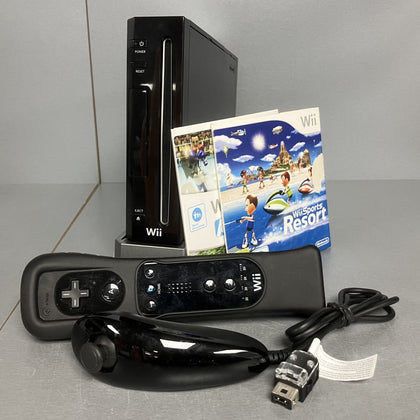Nintendo Wii Black Console Bundle ( + Wii Sports/Resort )