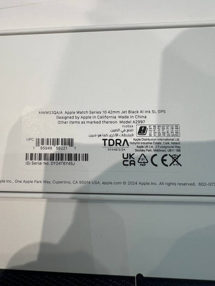 *New* Watch Series 10 GPS, Jet Black Aluminium, 42mm