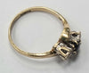9ct gold Ring Black Stone/diamond Size "J”