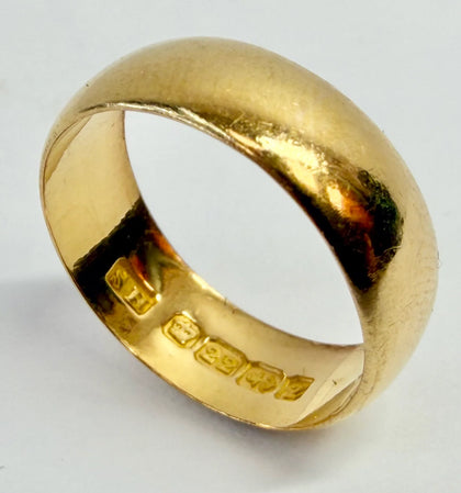 22ct yellow gold wedding ring band size K