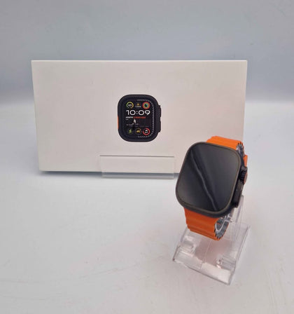Apple Watch Ultra 2 - 49mm - Black Titanium - Orange/Grey Strap - Boxed