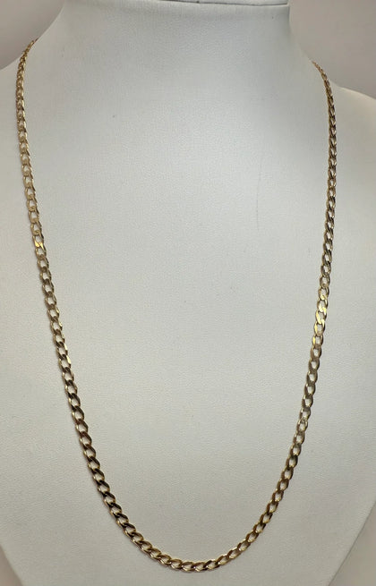 9ct yellow gold curb chain 24
