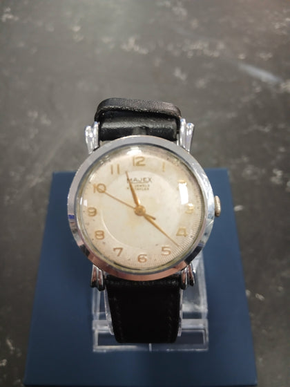 Vintage Majex Swiss 17 Jewel Watch Pierce Movement Gold Plated 1950s Classic