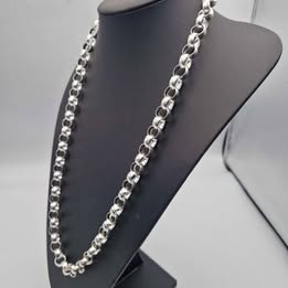 925 Sterling Silver Thick Belcher Chain Necklace - 28