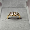 9ct Gold Diamond Hearts Ring Size L 1/2