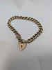 9ct Yellow Gold Curb Bracelet With Heart Clasp - 8" Long - 31.72 Grams