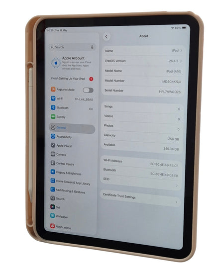 Apple iPad A16 256gb With Apple Pen USB-C - 2 YEAR WARRANTY