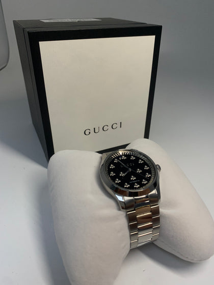 Gucci YA1264130 G-Timeless Automatic  Black Onyx Bee Watch - Boxed.