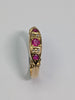 18ct Gold Diamond & Pink Stone Ring Size O