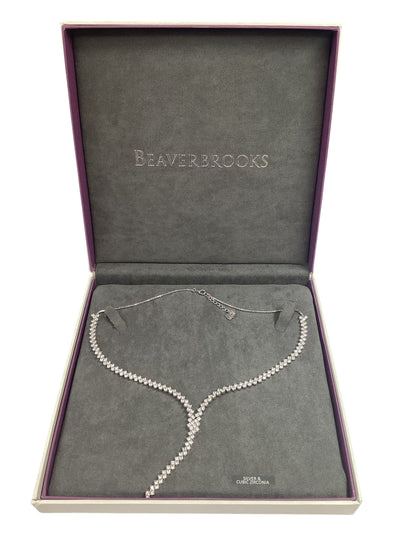 Beaver brooks silver cubic zirconia drop necklace