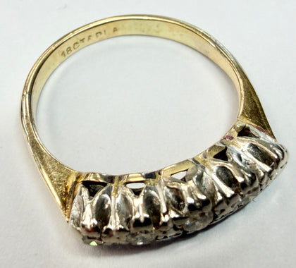 18ct Yellow Gold Diamond Ring Size H 1/2
