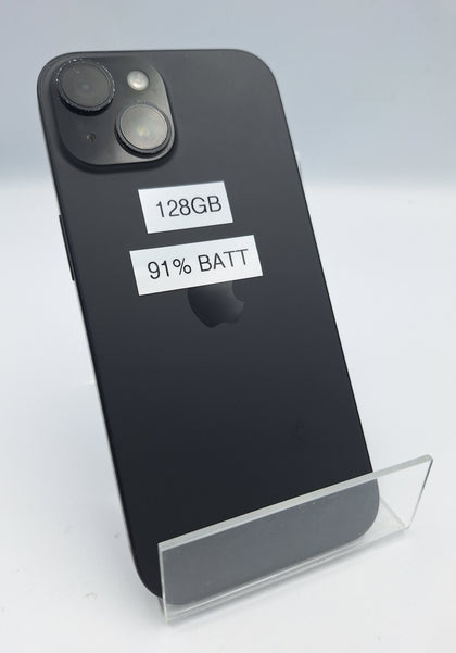 Apple iPhone 15 128GB black smartphone unlocked unboxed 91% batt health