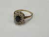 9CT GOLD RING with BLACK STONE size J