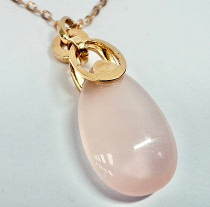 18ct rose gold chain with pendant 16