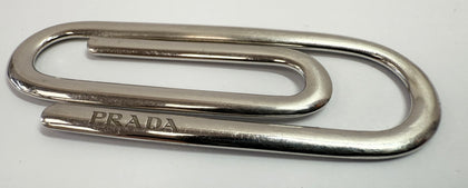 Prada sterling silver paperclip motif money clip