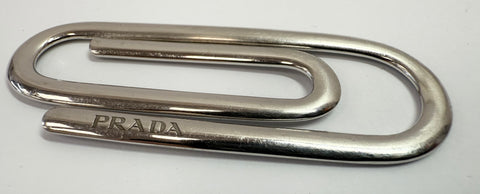 Prada sterling silver paperclip motif money clip