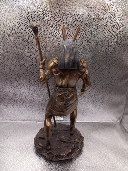 Veronese Design Anubis Holding Cobra Head Scepter Statue