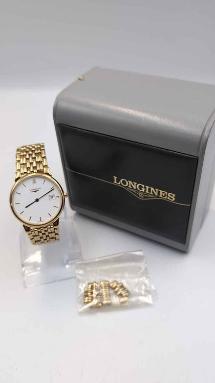 Longines La Grande Classique L5.632.2 Quartz Dress Watch - Gold Plated Bracelet - Boxed W/ Links
