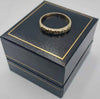 9ct yellow gold ring with white stones 2g Boxed size R hallmarked