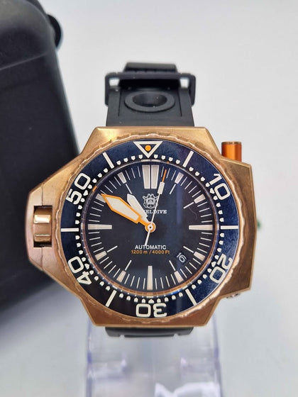 STEELDIVE SD1969S 1200m 4000ft Bronze Automatic Professional Diver Watch - Boxed With Divers Strap (Like New)