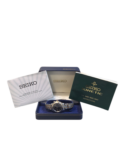 Seiko Kinetic Sq50 Womens Watch; Blue Face, Wr; 3M22-0B00