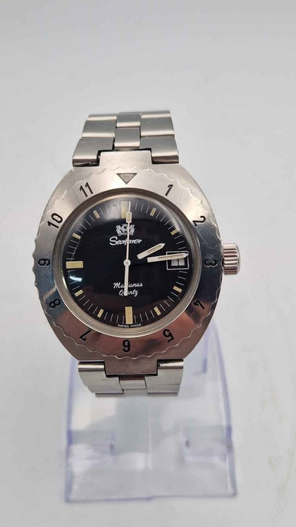 VIntage Seafarer Marinas Quartz Stainless Steel Men's Diver's Watch - With Date - Unboxed