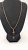 9ct Yellow Gold Curb Chain Necklace With Crucifix Pendant - 10.36 Grams - 20" Long
